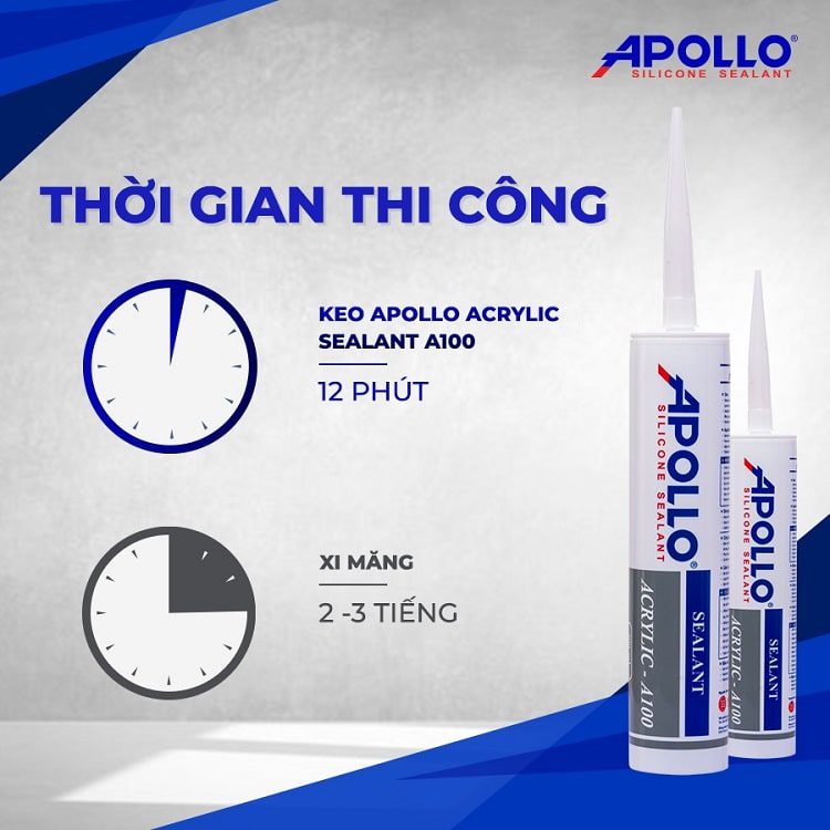Keo Silicone Apollo A100 Trắng Sữa 1 Keo silicone Apollo A100